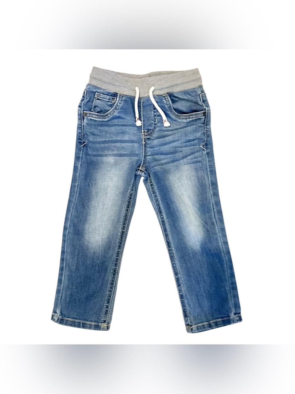 Cat & Jack 3T Boys pull on elastic waist blue medium Wash denim pants